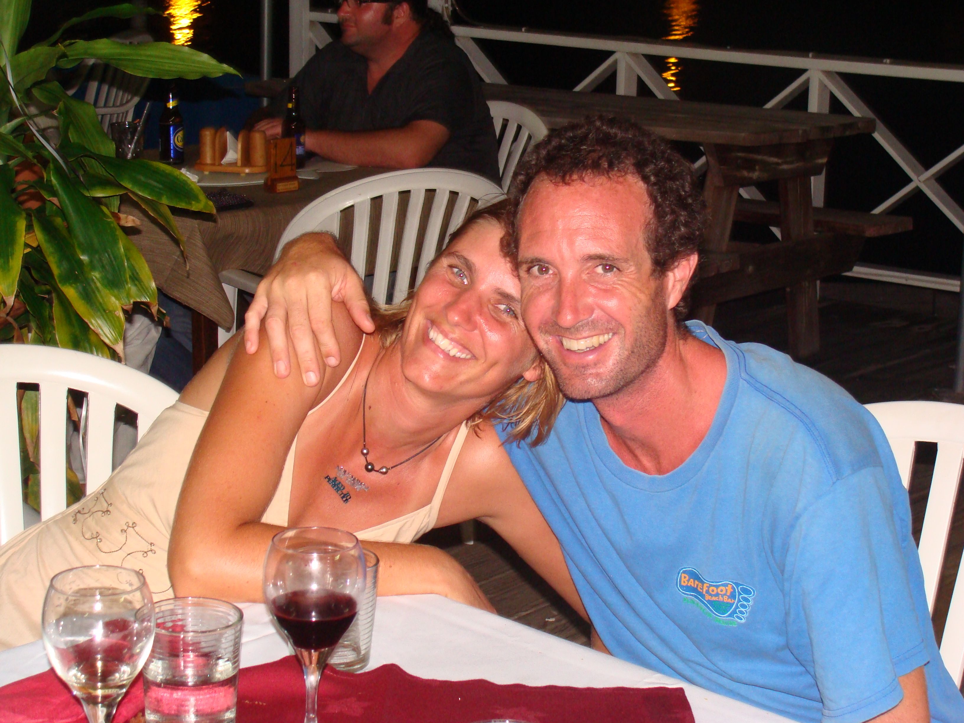 Liesbet and Mark -- pictured here several years later in Grenada -- grew close quickly when they first met.