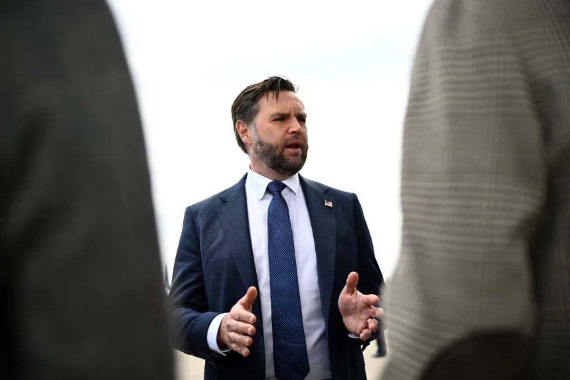 The Vice President of the United States, J.D. Vance speaks to the press after paying his respects to the victims of the shooting at the Catholic Annunciation Church in Minneapolis on Wednesday.