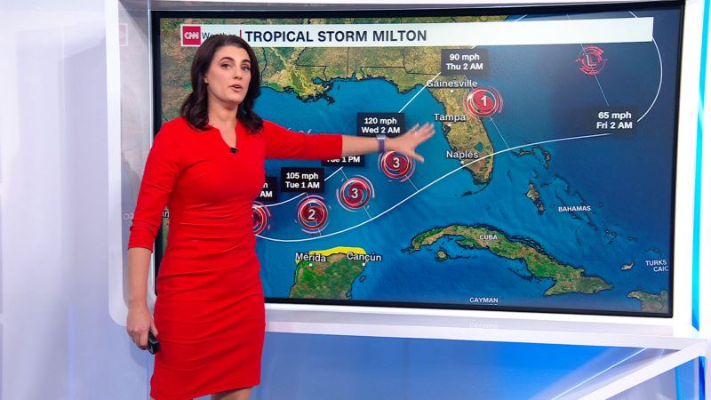 Hurricane Milton Tracking Its Path Towards Florida