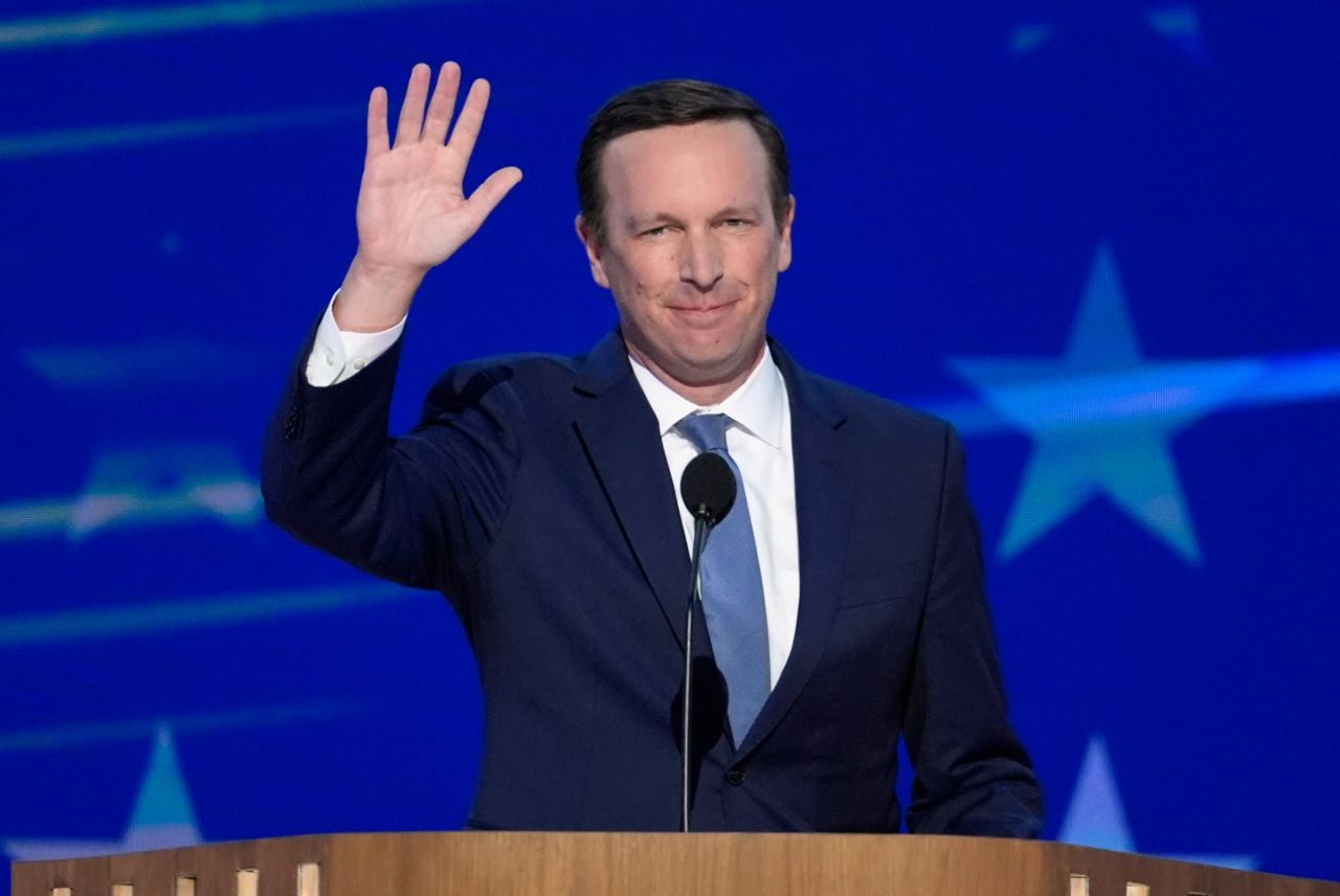 Sen. Chris Murphy speaks at the Democratic National Convention in Chicago on August 21.