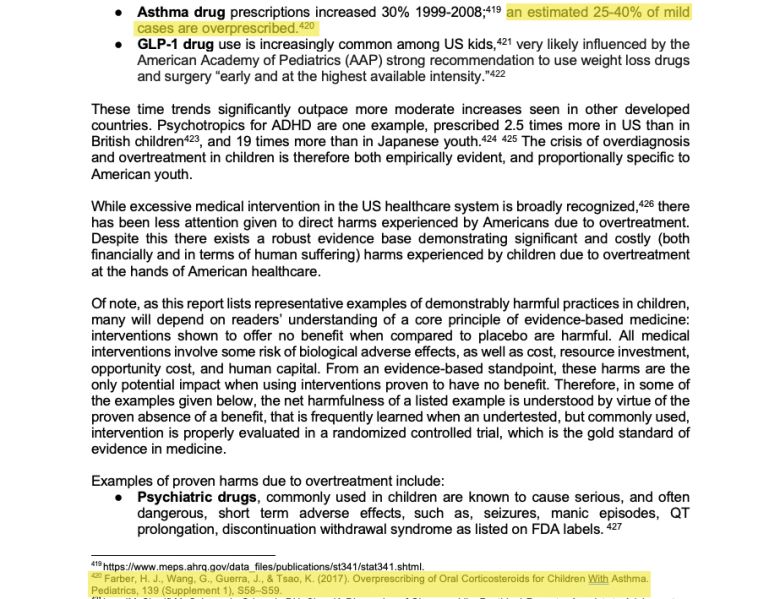 The original MAHA report noted that 