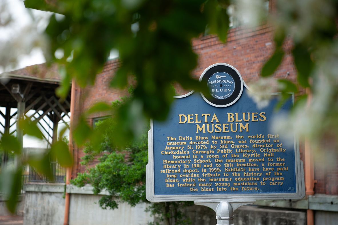 <strong>Music history: </strong>A historic marker outside the Delta Blues Museum, founded in 1979, notes that it was the world's first museum dedicated to the blues.
