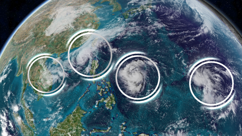 Four storms churning the West Pacific at the same time mean more bad news for the Philippines