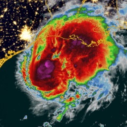 Hurricane Francine churns over the Gulf of Mexico Wednesday morning.