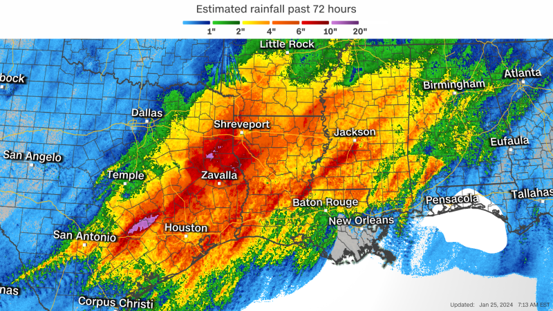 Flooding in Texas and Louisiana A month s worth of rain in 3 days