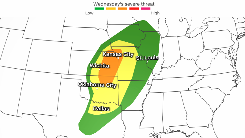 Storm forecast: Parts of the US are facing the greatest threat of tornadoes and thunderstorms in months