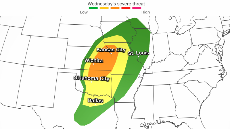 Storm forecast: Parts of the US face their most significant tornado and severe thunderstorm threat in months