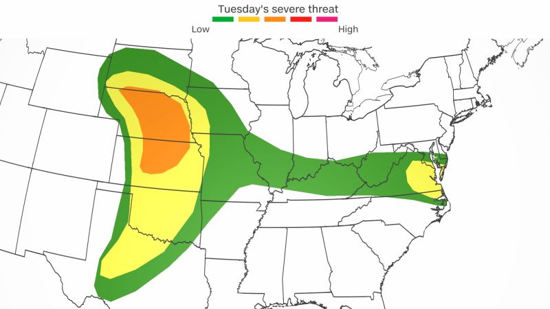 Severe storms could bring large hail and some tornadoes across a huge swath of the Central US - CNN