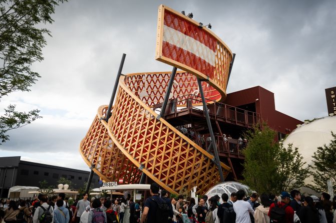 On the theme of “composing the future,” the Austria Pavilion features a distinctive wooden spiral: a 91-meter-long, 4.3-meter-wide ribbon which represents a giant musical score, and includes the opening bars of Beethoven’s Ode to Joy. According to the <a href="https://www.bwm.at/en/projects/osterreich-pavillon-expo-2025/" target="_blank">pavilion’s architects</a>, the wooden structure showcases Austria and Japan’s shared timber craftsmanship while minimizing carbon emissions.