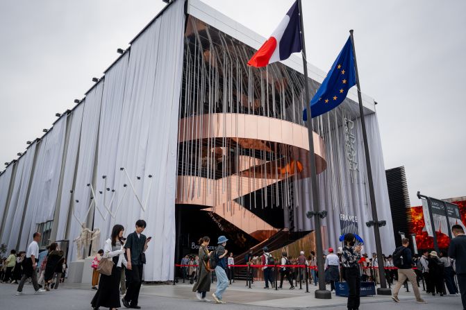 The <a href="https://www.expovisitors.expo2025.or.jp/pavilions/b92936d5-346f-4394-8cdf-60e5631d1110" target="_blank">France Pavilion</a> is a tribute to all things love. It reimagines the “red string of fate,” an East Asian folk story about the invisible thread that joins soulmates, as a spectacular copper spiral staircase. According to the <a href="https://coldefy.fr/projet/french-pavilion-world-expo-osaka-2025/" target="_blank">pavilion’s architects</a>, its prefabricated, modular designs enable quick disassembly, and the various parts of the pavilion can be repurposed in future projects.