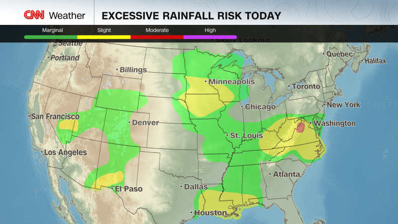 Heavy rain threatens flash flooding for millions across much of the US