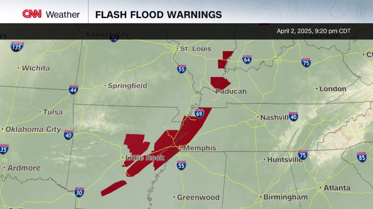 Flash flood warnings in effect as of 10:30 p.m. EDT.