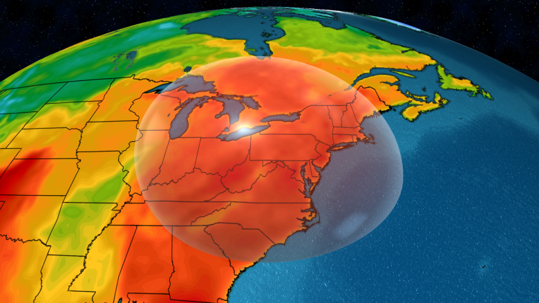 A heat dome will bake parts of the eastern US next week.