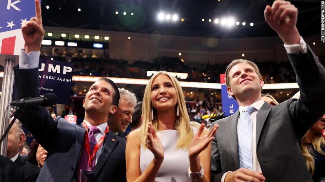 Los hijos mayores de Trump en la Convención Nacional Republicana de 2016 en Cleveland, Ohio.