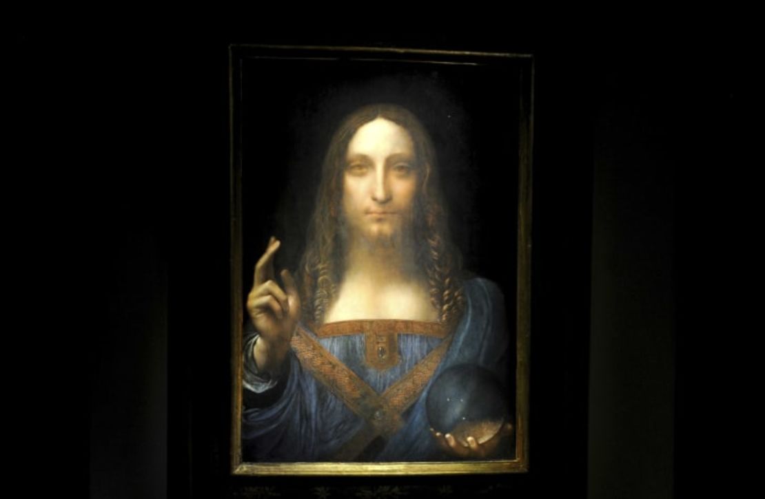 El "Salvator Mundi" expuesto en Christie's en Nueva York en 2017. Crédito: Dennis Van Tine/Sipa USA/AP