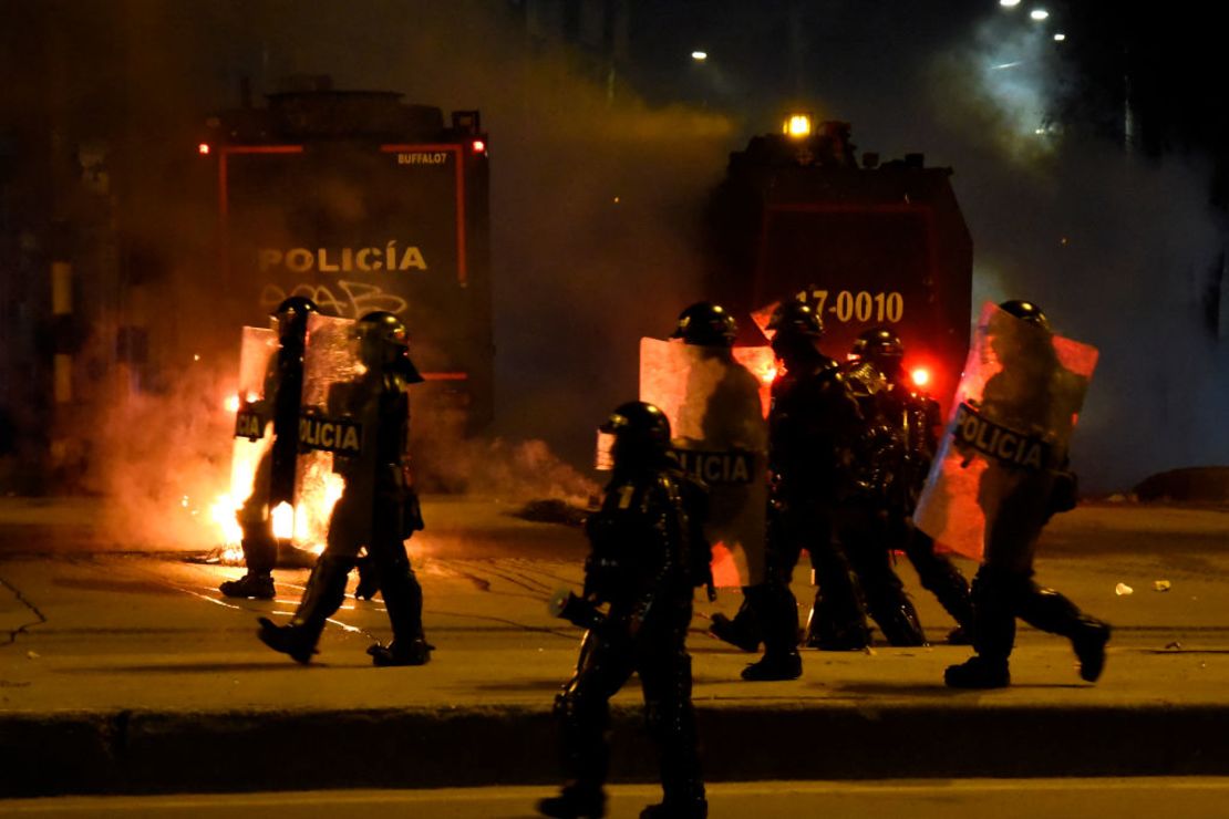 Disturbios el 26 de mayo de 2021 en Bogotá. Crédito: Guillermo Legaria/Getty Images