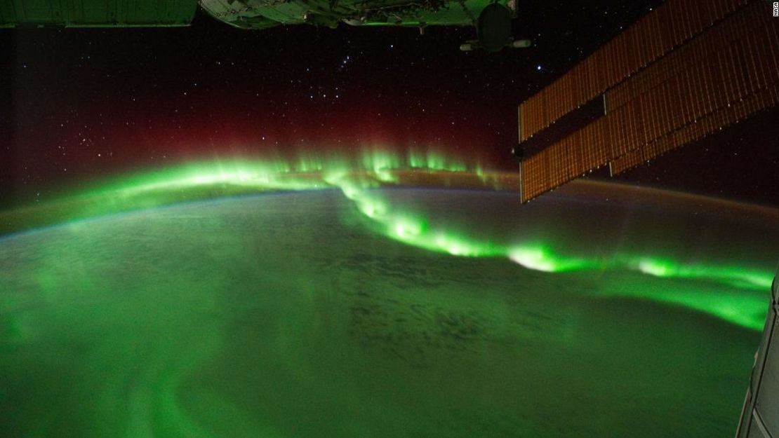 La aurora boreal vista desde la Estación Espacial Internacional.