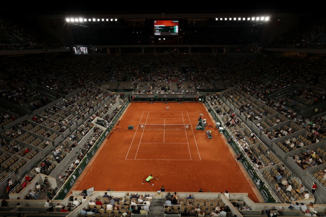 La cancha Philippe-Chatrier el 11 de junio de 2021 en Roland Garros. Crédito: Clive Brunskill/Getty Images