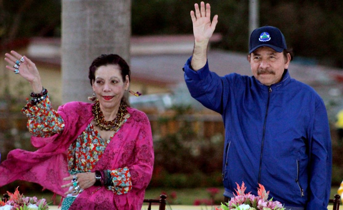 El presidente de Nicaragua, Daniel Ortega, junto a su esposa y vicepresidente, Rosario Murillo, en Managua en marzo de 2019.