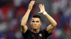 BUDAPEST, HUNGARY - JUNE 23: Cristiano Ronaldo of Portugal applauds fans during the UEFA Euro 2020 Championship Group F match between Portugal and France at Puskas Arena on June 23, 2021 in Budapest, Hungary.