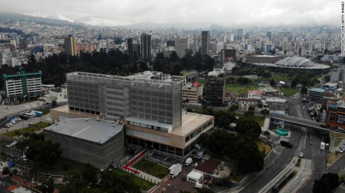 Vista aérea de la Asamblea Nacional en Quito, Ecuador.