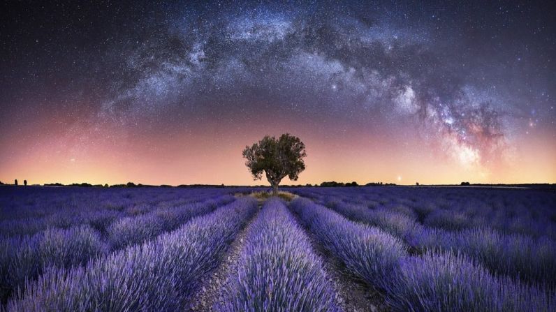 El fotógrafo capturó un panorama fascinante de la Vía Láctea sobre los campos de lavanda en Valensole, Francia. Stefan Liebermann / Royal Museums Greenwich