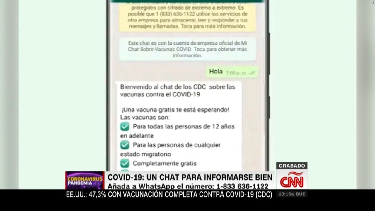 CNNE 1026512 - los cdc lanzan chat de whatsapp en espanol sobre covid