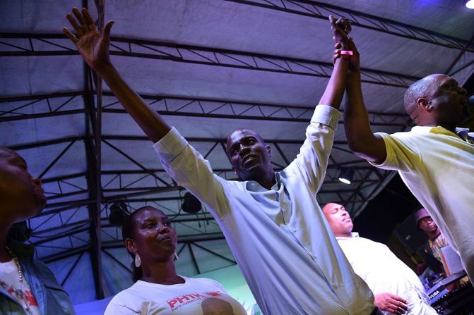 Jovenel Moïse celebra su triunfo en las elecciones de 2016 en Haití.