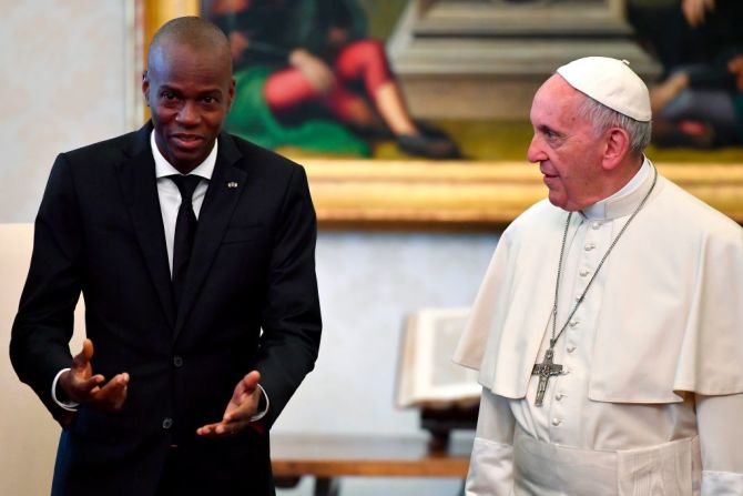 Jovenel Moïse mantuvo una audiencia privada con el papa Francisco en 2018 en el Vaticano.