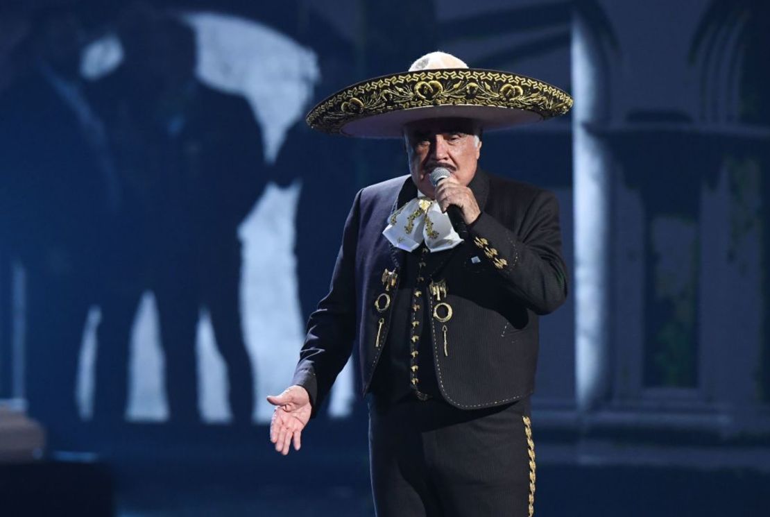 El cantante mexicano Vicente Fernández durante una presentación en 2019 en Las Vegas.