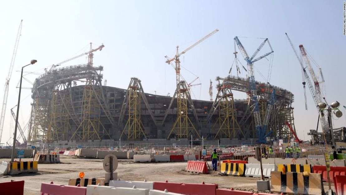 La construcción se lleva a cabo en el Estadio Lusail, el 20 de diciembre de 2019, en Doha.