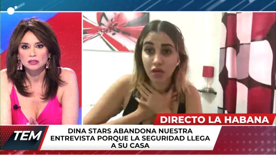 Captura de imagen de la entrevista en vivo a la youtuber Dina Stars en el Canal 4 de España