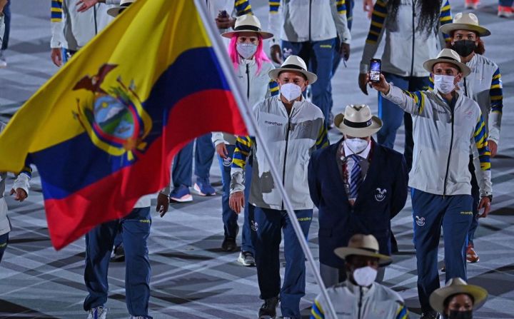 La delegación de Ecuador durante la ceremonia de apertura de los Juegos Olímpicos.