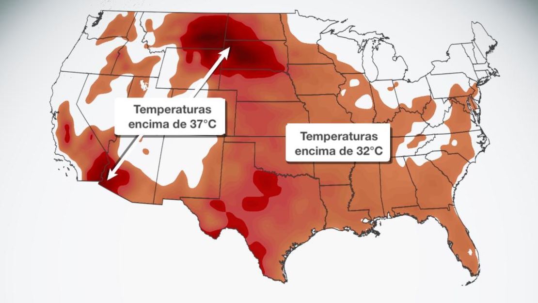 Las altas temperaturas superiores a los 32 y los 37 grados Celsius se extienden por EE.UU. el jueves.