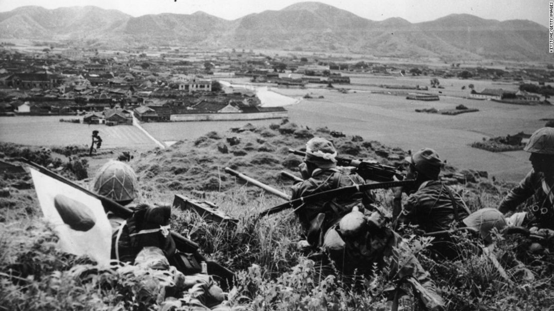 Tropas japoneasas en la isla de Chusan durante la guerra sino-japonesa, el 14 de julio de 1939.