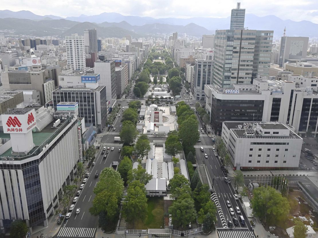 Vista aérea del Sapporo Odori