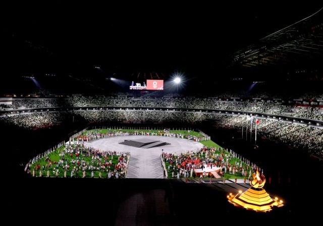 Vista general durante la ceremonia de clausura de los Juegos Olímpicos de Tokio 2020 en el Estadio Olímpico el 08 de agosto de 2021 en Tokio, Japón.