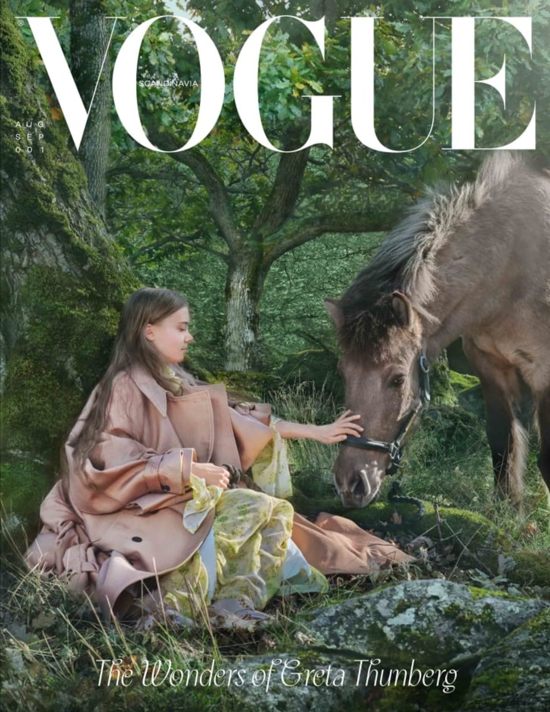 Greta Thunberg en la portada de Vogue Escandinavia. Crédito: Alexandrov Klum/Vogue Escandinavia