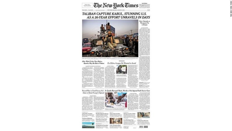 The New York Times: Los talibanes capturan Kabul, sorprendiendo a EE.UU. mientras un esfuerzo de 20 años se deshace en días