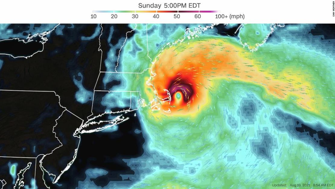 El modelo europeo prevé una tormenta más débil con los mayores impactos en Cape Cod, Nantucket y Martha's Vineyard.