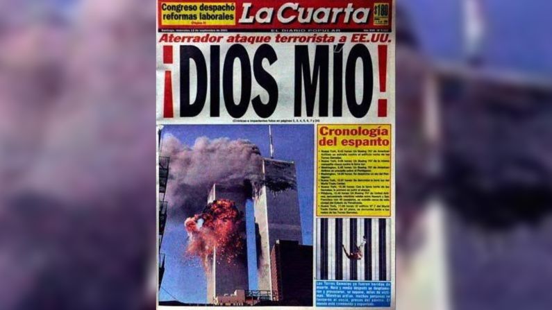 "¡Dios Mío!!, fue el dramático titular de la portada del diario La Cuarta, de Chile.