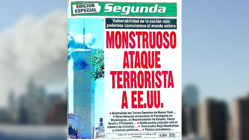 La Segunda de Chile publicó un título a letras rojas que ocupó gran parte de la portada.