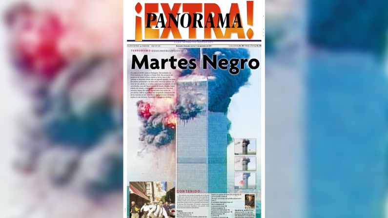 "Martes negro", fue el titular del diario Panorama de Venezuela, con una de las torres en llamas tras el ataque ocupando prácticamente toda su portada.