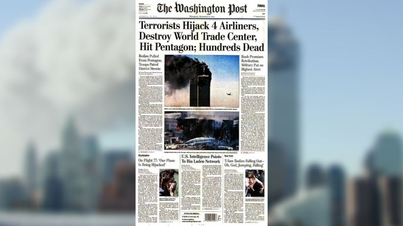 The Wasington Post dio una amplia cobertura en su portada con diversos focos de los ataques terroristas.