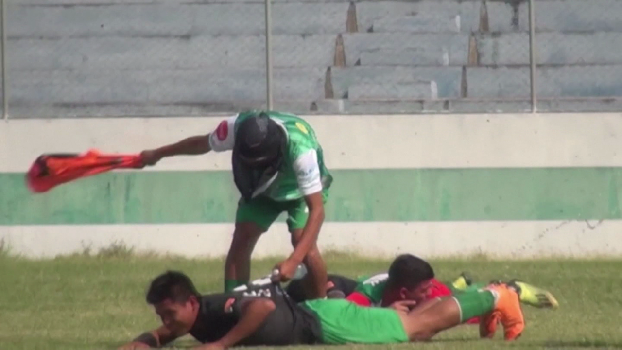 CNNE 1059514 - una invasion de abejas causa terror en partido de futbol