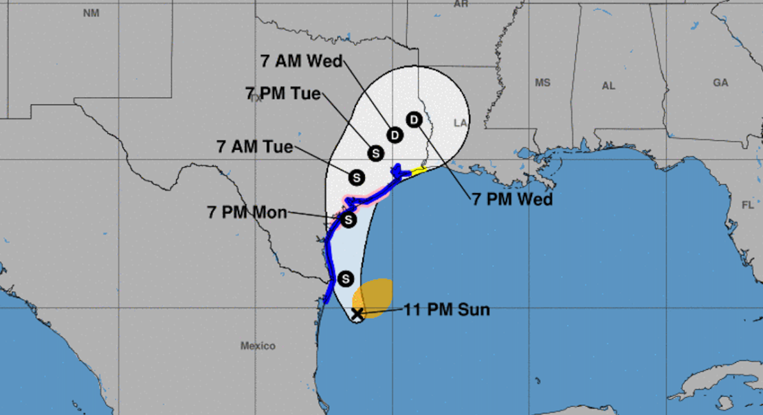 Tormenta tropical Nicholas, el 13 de septiembre de 2021.