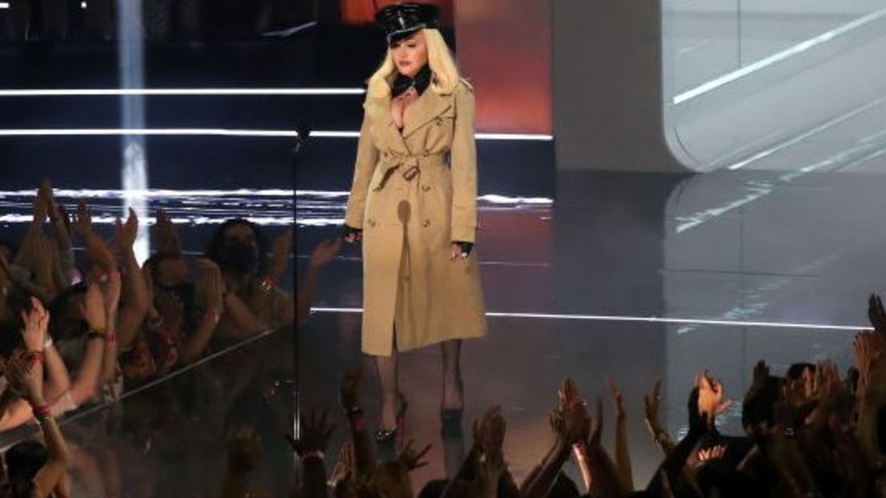 NEW YORK, NEW YORK - SEPTEMBER 12: Madonna performs onstage during the 2021 MTV Video Music Awards at Barclays Center on September 12, 2021 in the Brooklyn borough of New York City.