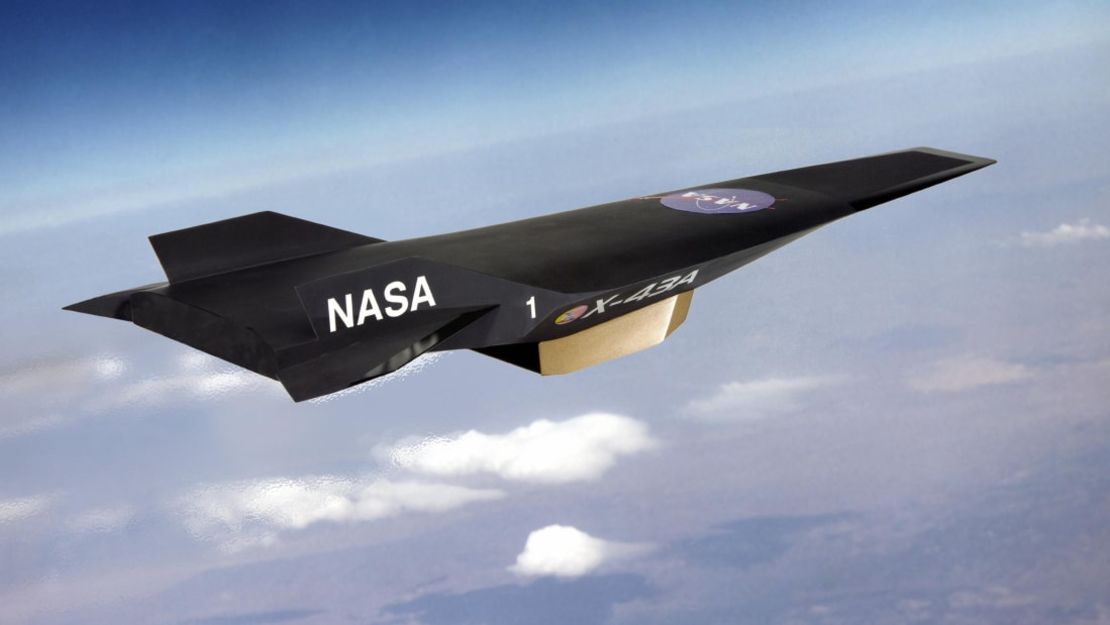 El NASA X-43A es el avión más rápido impulsado por un motor que "respira" aire. Crédito: NASA