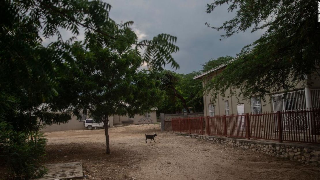 Una cabra se encuentra en el patio del orfanato Maison La Providence de Dieu en Croix-des-Bouquets, Haití, el 17 de octubre.