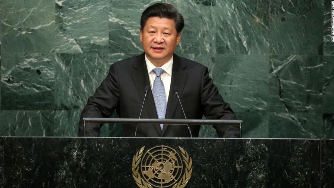 El presidente chino Xi Jinping se dirige a la 70ª sesión de la Asamblea General de las Naciones Unidas en la sede de la ONU en Nueva York el 28 de septiembre de 2015.